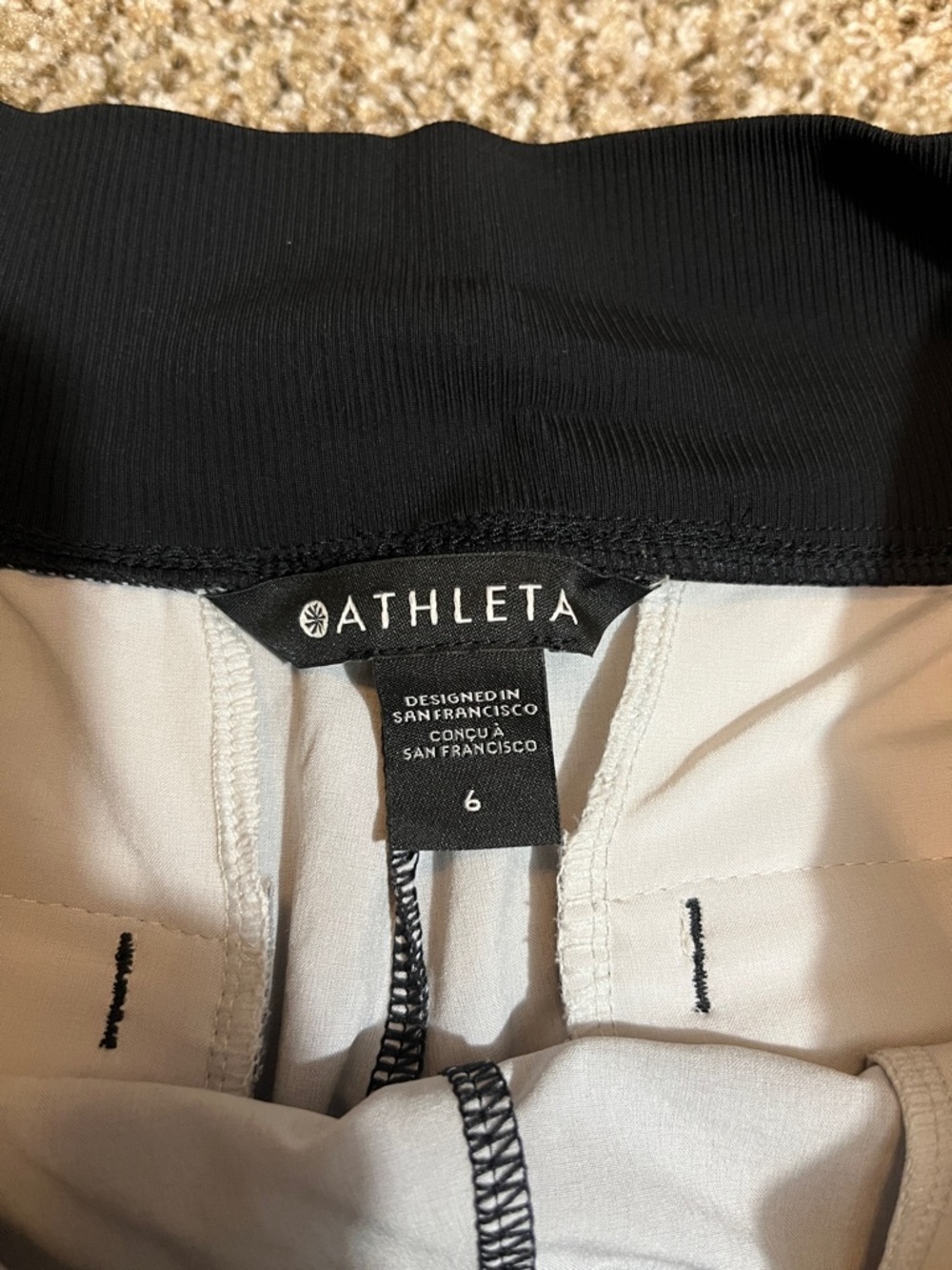 Athleta Black Floral Print Women’s Athletic Shorts - Picture 2 of 3